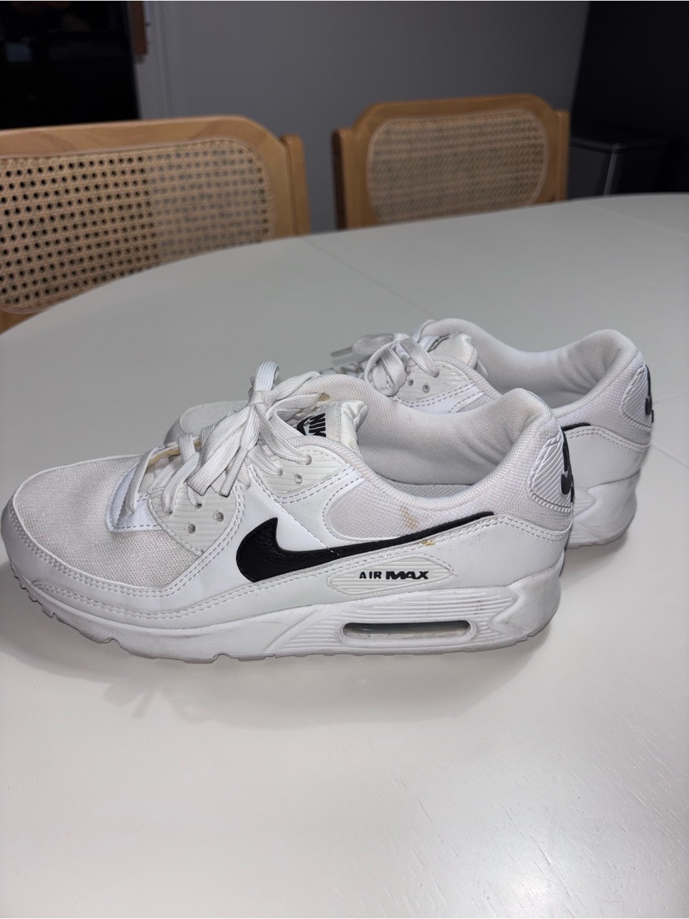 Nike Kids White Sneakers with Black Swoosh